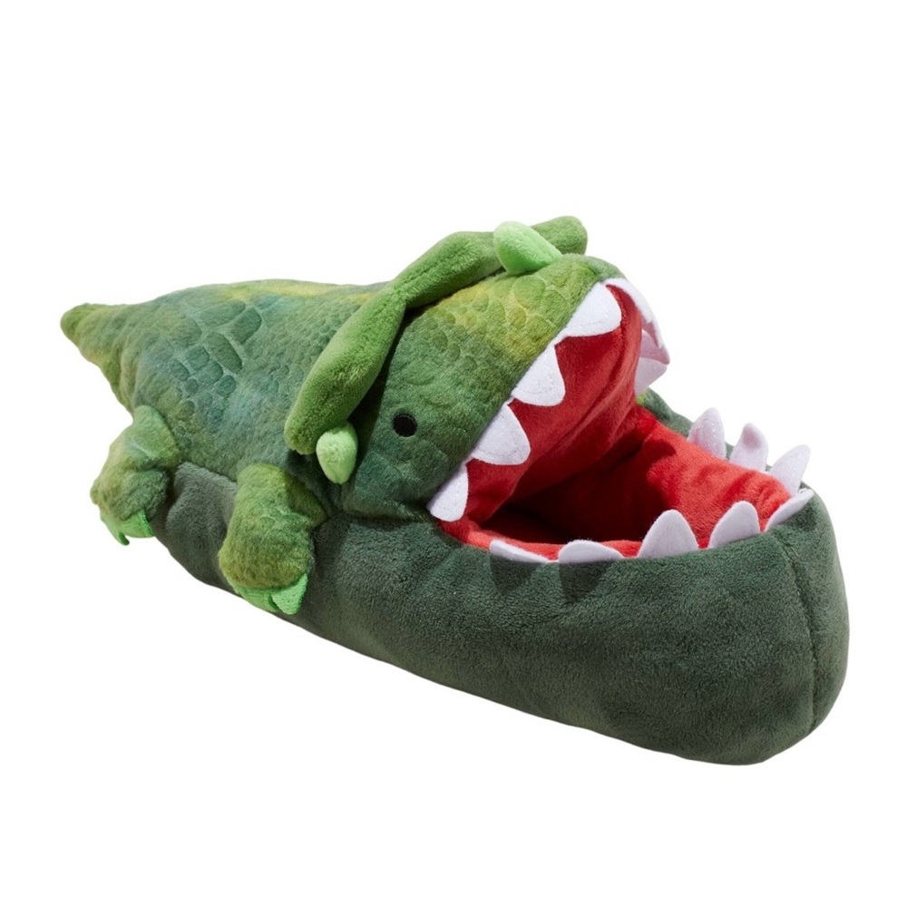 Cat & Jack Kids Boys Dino Character Slippers Green XL (6-7) - Brand New